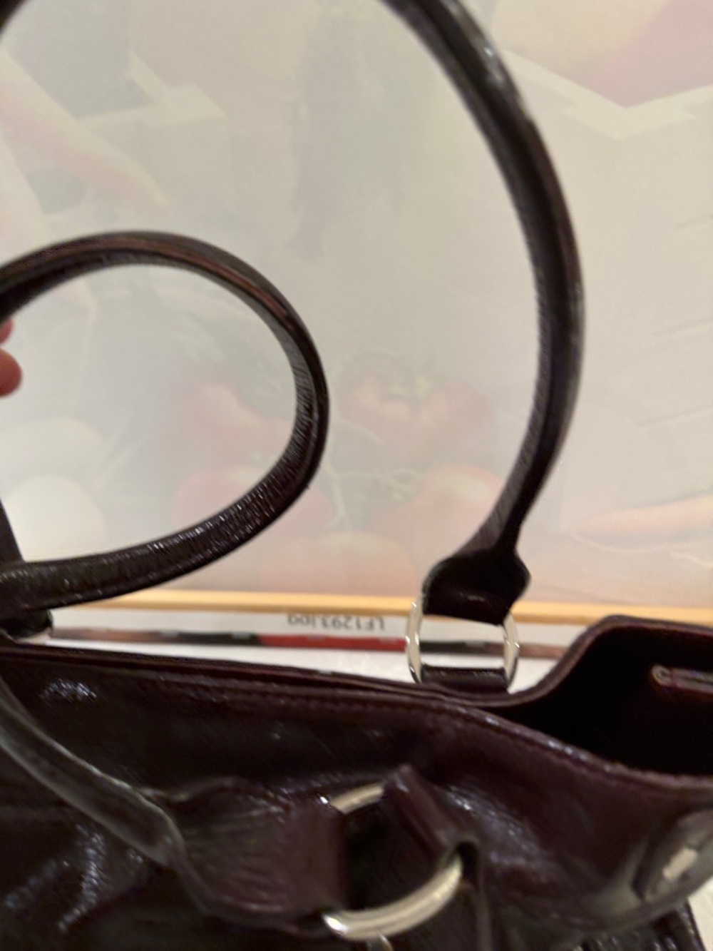 LongChamp Burgundy Patent Leather Shoulder Bag - Picture 2 of 10